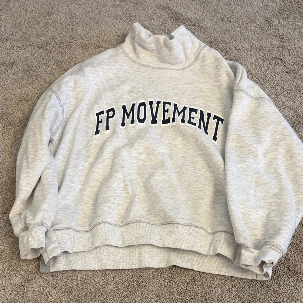 FP Movement by Free People Light Gray Turtleneck Sweater - Picture 1 of 2
